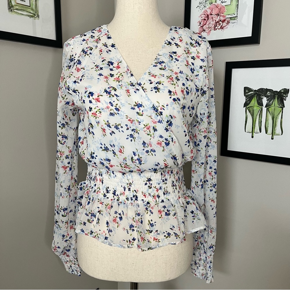 ⚠️ CLEARANCE ⚠️ Japna Surplice Wrap Peplum Blouse